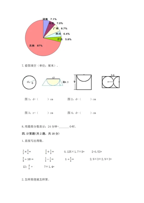 六年级上册数学期末测试卷含完整答案【各地真题】.docx