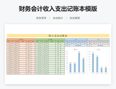 财务会计收入支出记账本模版
