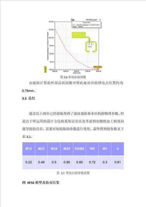 平面带通滤波器设计