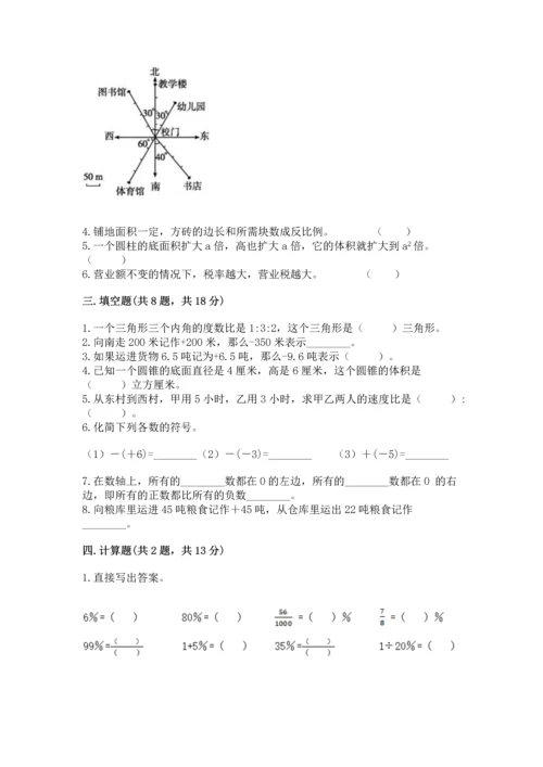 人教版六年级下册数学期末测试卷加精品答案.docx