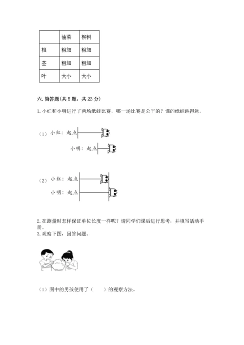 教科版一年级上册科学期末测试卷附参考答案（轻巧夺冠）.docx