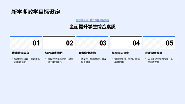 新学期课程与教学规划PPT模板