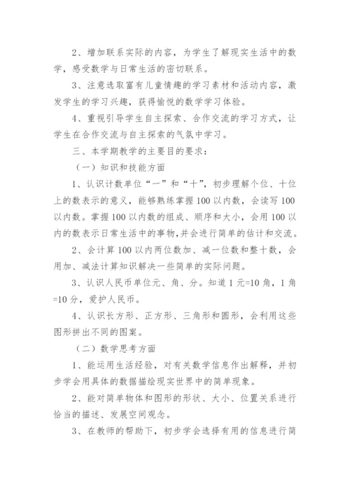 一年级数学教学总结.docx