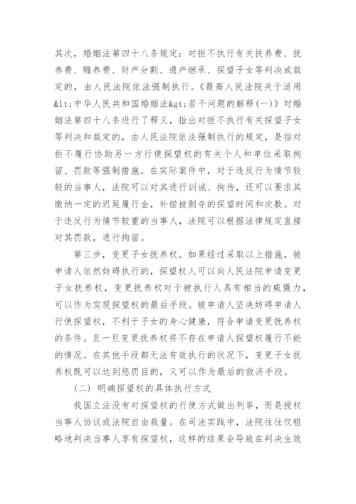从司法实践的角度浅析探望权的执行问题论文.docx