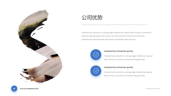 简洁蓝色商业计划书公司简介动态PPT模板