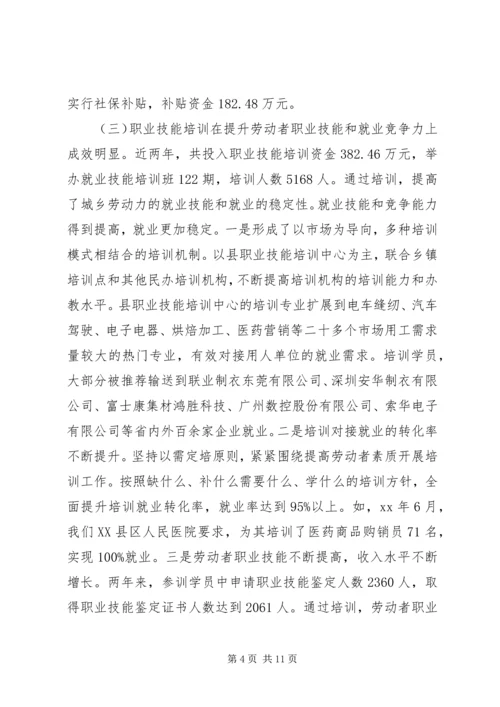 县就业专项资金使用管理情况自查报告 (2).docx