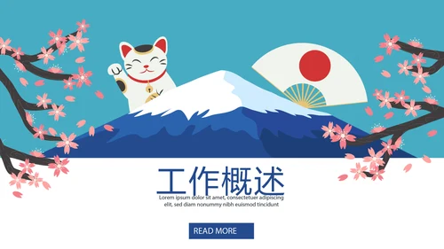 日本风格日本旅游动态PPT