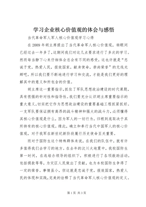 学习企业核心价值观的体会与感悟 (4).docx