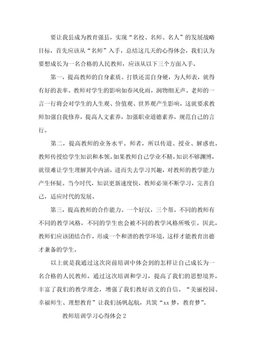 教师培训学习心得体会（6篇）.docx