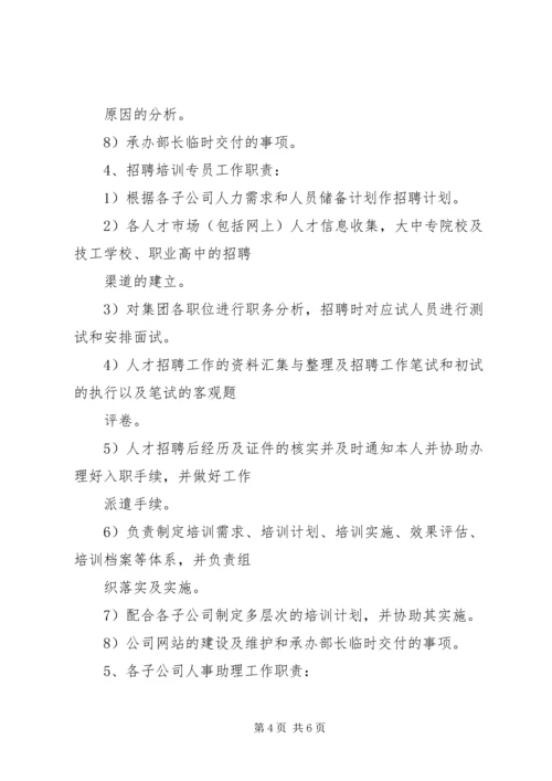 人力资源部工作计划—完善公司组织架构.docx