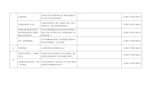 ISO9001-2015各部门内审检查表.docx