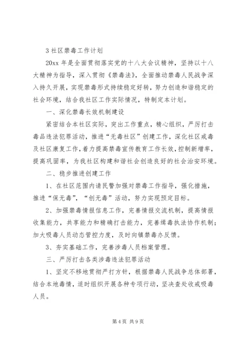 社区禁毒工作计划范文.docx