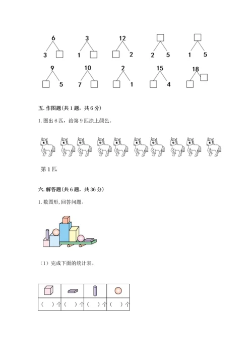 人教版一年级上册数学期末测试卷（预热题）word版.docx
