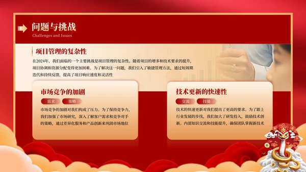 蛇年红色喜庆企业年终工作总结汇报PPT模板