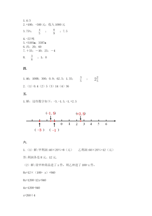 山西省【小升初】2023年小升初数学试卷含答案（轻巧夺冠）.docx