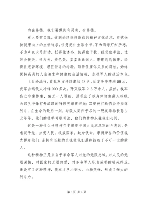 军人的样子演讲稿 (4).docx