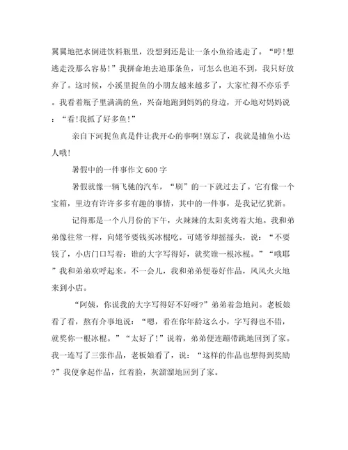 暑假中的一件事作文600字