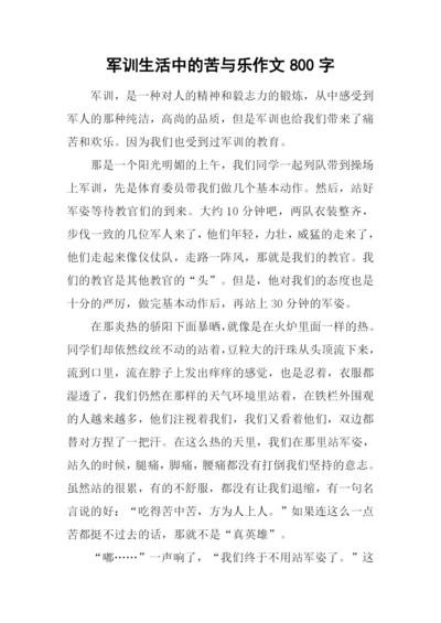 军训生活中的苦与乐作文800字.docx