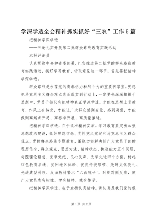学深学透全会精神抓实抓好“三农”工作5篇 (2).docx