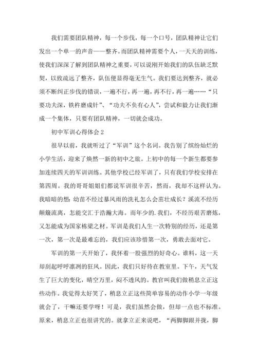 初中军训心得体会8篇（三）.docx