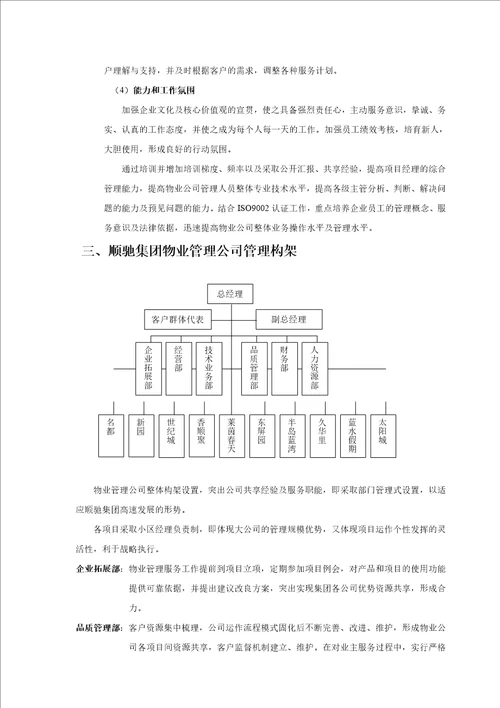 顺驰物业管理整合工作方案