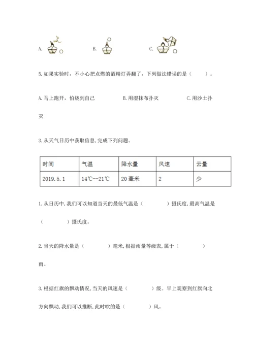 教科版三年级上册科学《期末测试卷》加下载答案.docx