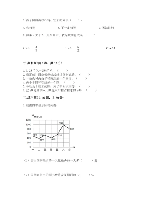 2022人教版六年级上册数学期末测试卷及完整答案（网校专用）.docx