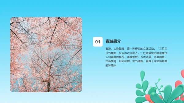 春游记踏青出游不负春光培训课件PPT模板