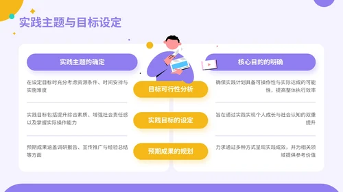 紫色插画风暑期社会实践报告PPT模板