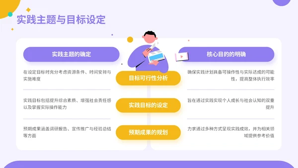紫色插画风暑期社会实践报告PPT模板