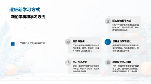 一年级学习指南PPT模板