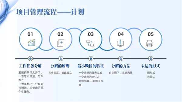 蓝色线条简约项目管理PPT课件