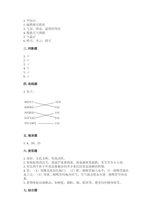 教科版小学三年级上册科学期末测试卷（word）.docx
