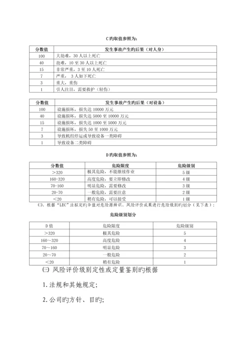公司危险源辨识风险评价和风险控制管理新版制度.docx