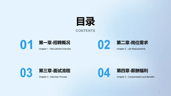 蓝色简约扁平渐变春季校园招聘多岗位宣讲PPT