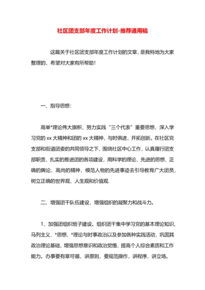 社区团支部年度工作计划.docx