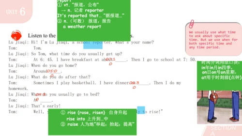 Unit 6 单元复习课件+嵌入音频（新人教七上Unit6 A day in the life.）