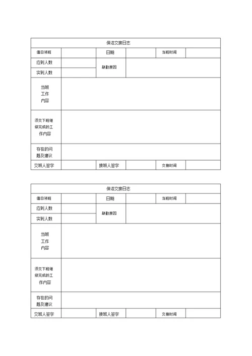 保洁交接班制度