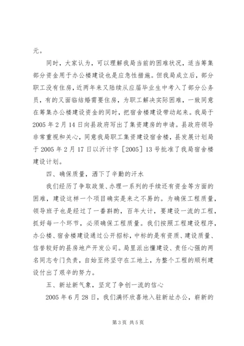 县食品药品监督管理局办公场所建设工作汇报 (3).docx