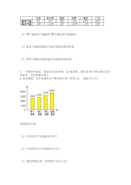 小学六年级数学毕业试题及完整答案【历年真题】.docx