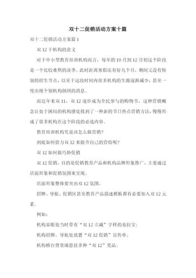 双十二促销活动方案十篇.docx