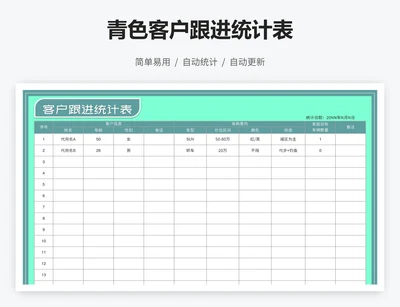 青色客户跟进统计表