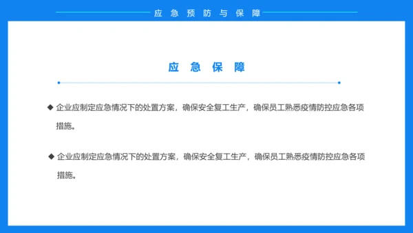 企业复工复产疫情防控方案蓝色ppt模板