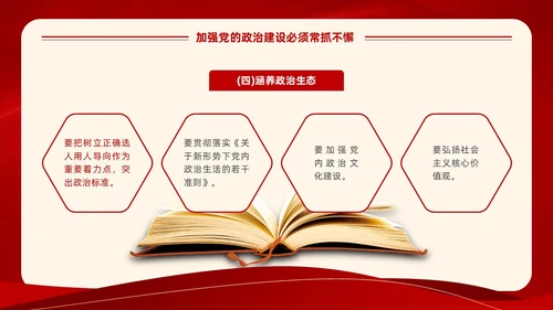 红色党建风学习领悟党的建设十三个坚持系列党课PPT党的建设（党课）