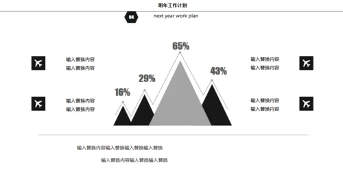 黑白灰简约商务年终总结通用PPT模板