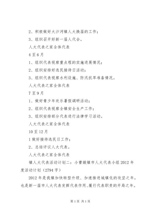 【镇人大代表活动计划】人大代表活动计划.docx