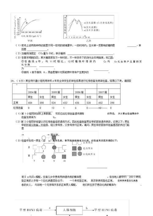 皖南八校2011届高三第一次联考