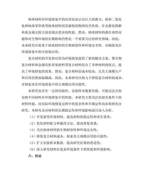 先进材料在环境修复中的应用探索