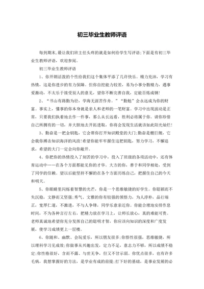 初三毕业生教师评语.docx