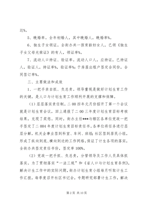 二00四年XX街道办事处计划生育工作总结.docx